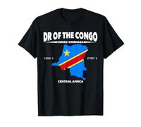 Carte du Congo avec coordonnées et surnom T-Shirt