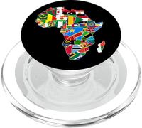 Carte du Continent Africain avec Drapeaux de Pays Fierté Africaine PopSockets PopGrip pour MagSafe