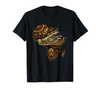 Carte du Continent Africain Tribal avec tête de Crocodile T-Shirt