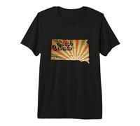Carte du Dakota du Sud États-Unis Amérique T-Shirt Haut de Gamme