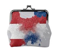 Carte du Drapeau animé de la République tchèque Imprimer Porte-Monnaie Unique et élé Portefeuille Mignon avec Fermoir à Baiser Étanche pour pièces de Monnaie
