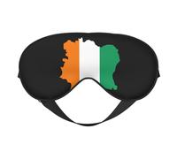 Carte du drapeau de la Côte d'Ivoire 6 masques de sommeil avec sangle réglable et masque pour les yeux doux pour femmes et hommes en voyage, au travail et à la maison