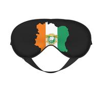 Carte du drapeau de la Côte d'Ivoire 8 Masques de sommeil avec sangle réglable et masque pour les yeux doux pour femmes et hommes en voyage, au travail et à la maison