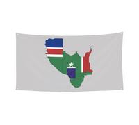 Carte du drapeau de la Gambie avec étoiles blanches imprimées, bannière de cadeaux de vacances, décoration à suspendre pour lui, Noël, Halloween, fête