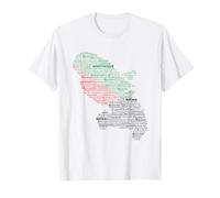 Carte du drapeau de la Martinique, Madiana, Martinique dans les langues du monde T-Shirt