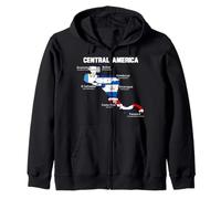 Carte du Drapeau de l'Amérique Centrale pour Voyageurs et explorateurs Sweat à Capuche
