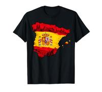Carte du Drapeau de l'Espagne, Monuments espagnols, Patrimoine, Voyage T-Shirt Graphique avec Valeur