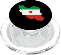 Carte du Drapeau de l'Iran Couleurs avec cœur PopSockets PopGrip pour MagSafe