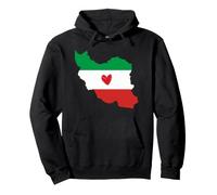 Carte du Drapeau de l'Iran Couleurs avec cœur Sweat à Capuche