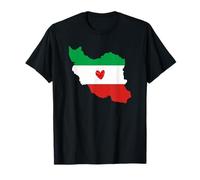 Carte du Drapeau de l'Iran Couleurs avec cœur T-Shirt