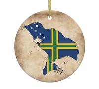 Carte du drapeau des îles Salomon avec lignes croisées imprimées Décorations de sapin de Noël personnalisées Pendentifs de Noël en céramique, décorations créatives pour la maison