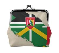 Carte du Drapeau du Commonwealth de la Dominique03 Porte-Monnaie élé et Unique, Joli Portefeuille avec Fermoir à Baiser, étanche pour pièces de Monnaie