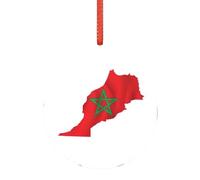 Carte du drapeau du Maroc - Décoration de Noël pour mariage - Alternative moderne aux décorations de Noël polyvalentes