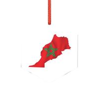 Carte du drapeau du Maroc - Décoration de Noël pour mariage - Alternative moderne aux décorations de Noël polyvalentes