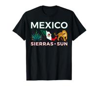 Carte du Drapeau du Mexique Agave Big Cat Patrimoine Mexicain Graphique T-Shirt Graphique avec Valeur