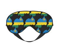 Carte du drapeau du Rwanda 9 Masques de sommeil avec sangle réglable et masque pour les yeux souple pour femmes et hommes en voyage, au travail et à la maison