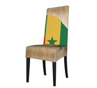 Carte du drapeau du Sénégal avec imprimé étoiles vertes, housses de chaise imperméables polyvalentes et élégantes pour la décoration de la maison, des banquets et des hôtels