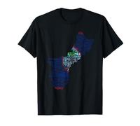 Carte du drapeau Guåhan, Guam dans les langues du monde T-Shirt