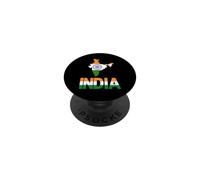 Carte du Drapeau Indien Tricolore Ashoka Chakra Indien PopSockets PopGrip Adhésif