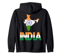 Carte du Drapeau Indien Tricolore Ashoka Chakra Indien Sweat à Capuche