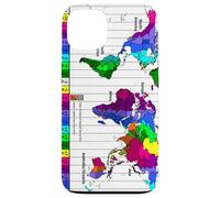 Carte du Fuseau horaire Mondial Coque pour iPhone 13