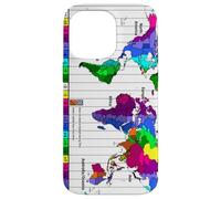 Carte du Fuseau horaire Mondial Coque pour iPhone 14 Pro Max