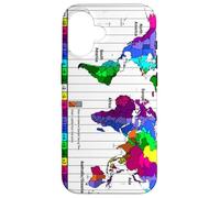 Carte du Fuseau horaire Mondial Coque pour iPhone 16