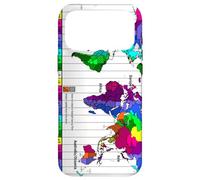 Carte du Fuseau horaire Mondial Coque pour iPhone 17 Pro Max