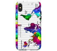 Carte du Fuseau horaire Mondial Coque pour iPhone X/XS