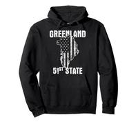 Carte du Groenland 51e State Distressed USA Drapeau Carte Silhouette Sweat à Capuche