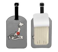 Carte du Japon avec drapeau imprimé étiquettes de sac élégantes 10,9 x 7,9 cm accessoire de voyage essentiel valise