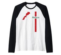 Carte du Maroc - T-Shirt de Voyage Patrimoine marocain Manche Raglan