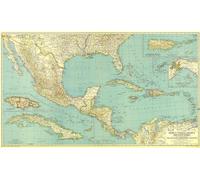 Carte du Mexique, de l'Amérique centrale et des Antilles de 1934
