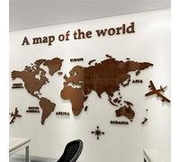 Carte du Monde 3D Stickers Muraux Décoration Murale Pour Maison Bureau Étude Salon Canapé Fond Stickers Murau En Trois Dimensions Décoration