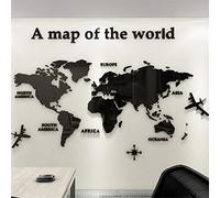 Carte du Monde 3D Stickers Muraux Décoration Murale Pour Maison Bureau Étude Salon Canapé Fond Stickers Murau En Trois Dimensions Décoration