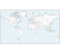 Carte du monde à colorier, grande taille, 70 x 41 cm, papier mat