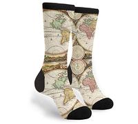 Carte Du Monde À Deux Hémisphères Histoire Ancienne Unisexe Chaussette De Travail Durabilité Chaussettes De Sport Chaudes Socquette De Marche Pour Marche Sport Cyclisme