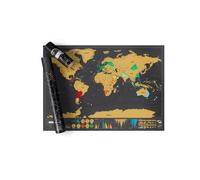 Carte du Monde à Gratter Deluxe, Mappemonde à Gratter Luxe, Carte de voyage, Détails reliefs du monde