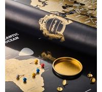 Carte du Monde à Gratter Extra Grande - Poster de Carte du Monde Grattable - Mappemonde pour les Voyageurs - Tous les Accessoires Inclus - Scratch off World Map