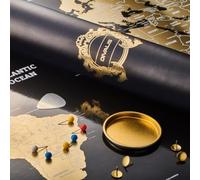 Carte du Monde à Gratter Extra Large Noir et Doré - Taille XL Poster du Monde Grattable 87 x 55 cm - Mappemonde pour les voyageurs - Kit d'accessoires inclus - Scratch off World Map