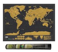 Carte du Monde a Gratter FaJoek Carte à Gratter du Monde, Poster Carte du Monde, Carte Monde Gratter de Voyage, Planisphère à Gratter, Scratch Off Travel Map, Poster Carte du Monde 42.5 * 30 cm