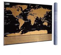 Carte du Monde à gratter XXL avec Drapeaux, détaillée et précise - Cadeau idéal pour les voyageurs - Poster Grand Format 82 x 59 cm.