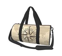 Carte du Monde Antique Navigation Boussole Sacs de Voyage Sacs de Sport Bagages de Sport Grand Sac Fourre-Tout de Voyage Sacs de Week-End de Nuit pour Homme et Femme