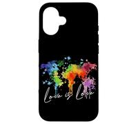 Carte du Monde Arc-en-Ciel l'amour dans Le Amour Love Coque pour iPhone 16