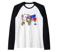Carte du Monde Countryballs Manche Raglan