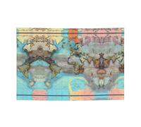 Carte du monde de dessin animé, décoration de fête, adaptée pour diverses scènes, fêtes, rassemblements (119,4 x 180,3 cm) bannière festive