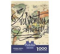 Carte du Monde de L'Aventure Puzzle 1000 Pièces Educa Jouet en Bois Jeu D'Intelligence Décoration Intérieure Jeu Éducatif Challenge Toy Adultes Et Enfants À Partir De 14 Ans 70x50cm/1000pcs