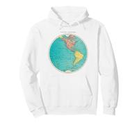 Carte du Monde de l'hémisphère Occidental Design Cartographie Globe Art Sweat à Capuche