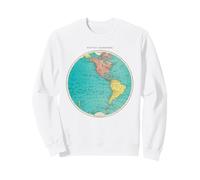Carte du Monde de l'hémisphère Occidental Design Cartographie Globe Art Sweatshirt