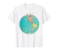 Carte du Monde de l'hémisphère Occidental Design Cartographie Globe Art T-Shirt